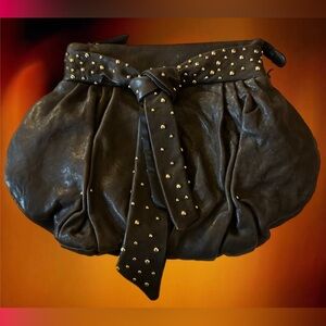 Junior Drake Italian Leather Dark Brown Clutch w/ Crossbody option